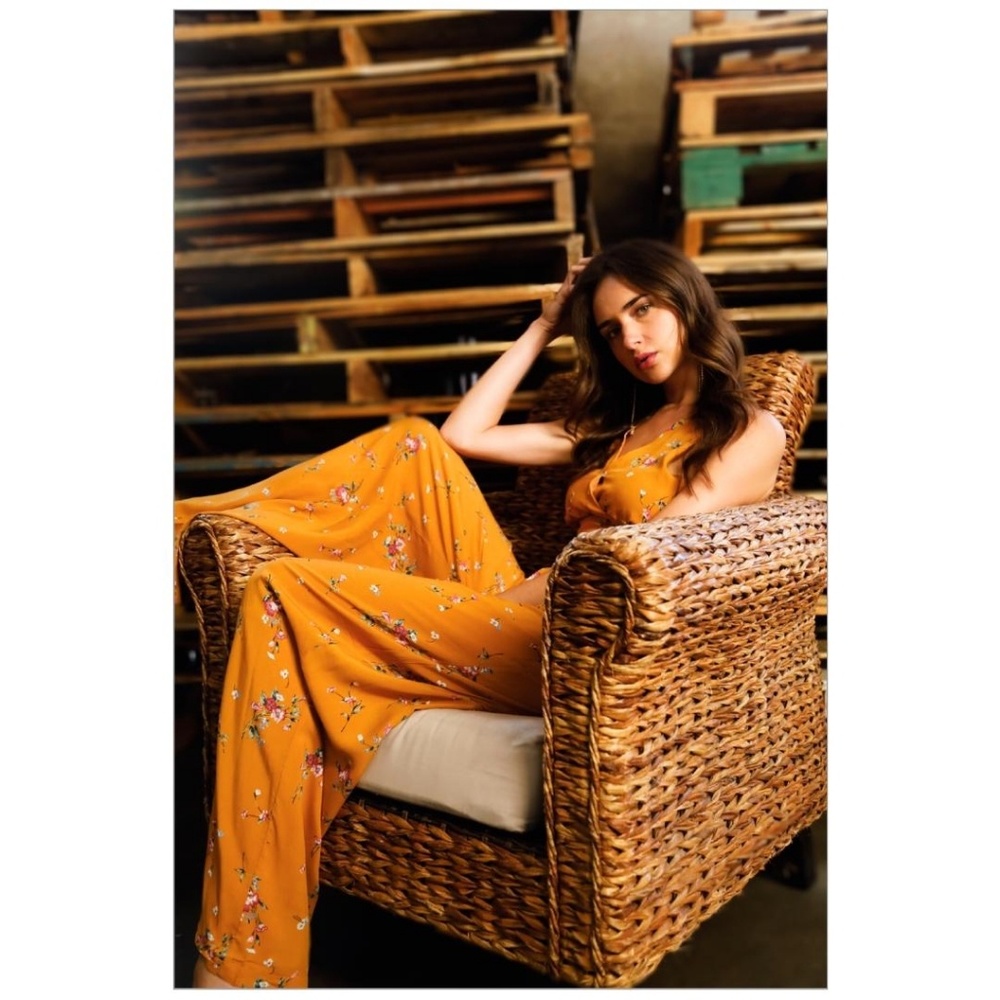 LAST ONE ‼ re:named Mustard Floral 2-Piece Set - Picture 5 of 7